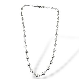 Stainless Steel Heart Link Necklace - Silver